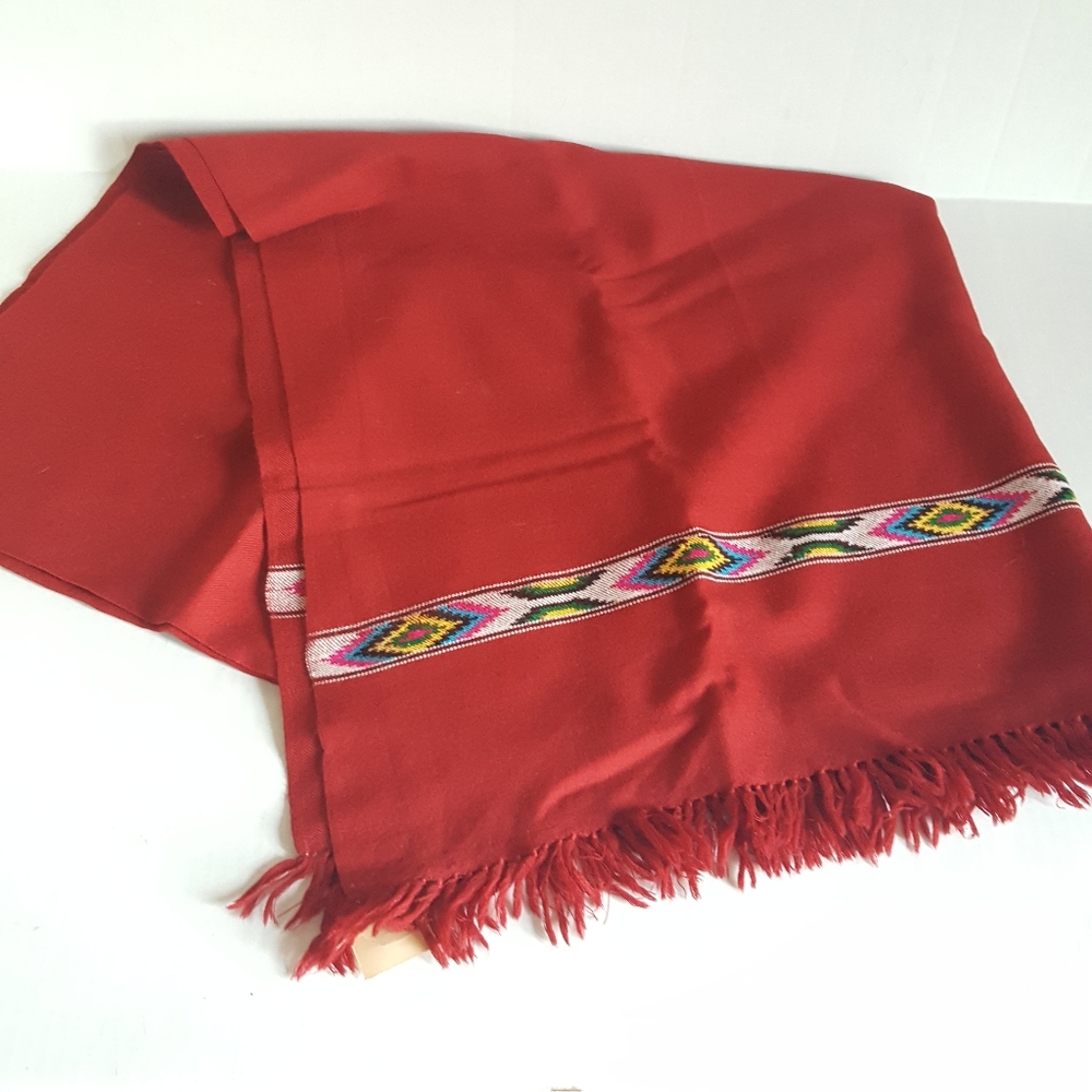Handwoven Scarf Shawl Wrap with Tribal Design